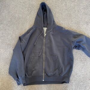 Brandy Melville Blue Gray Christy Zip-Up Hoodie